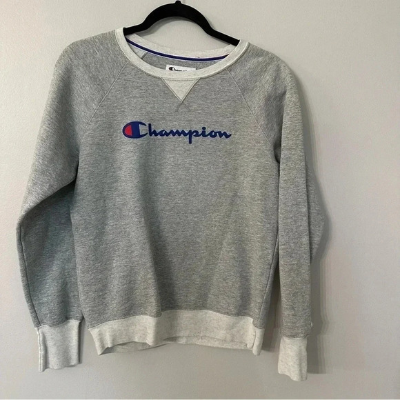 Champion Authentic Athleticwear Gray and White Crewneck Sweatshirt Size S GUC - Picture 2 of 8